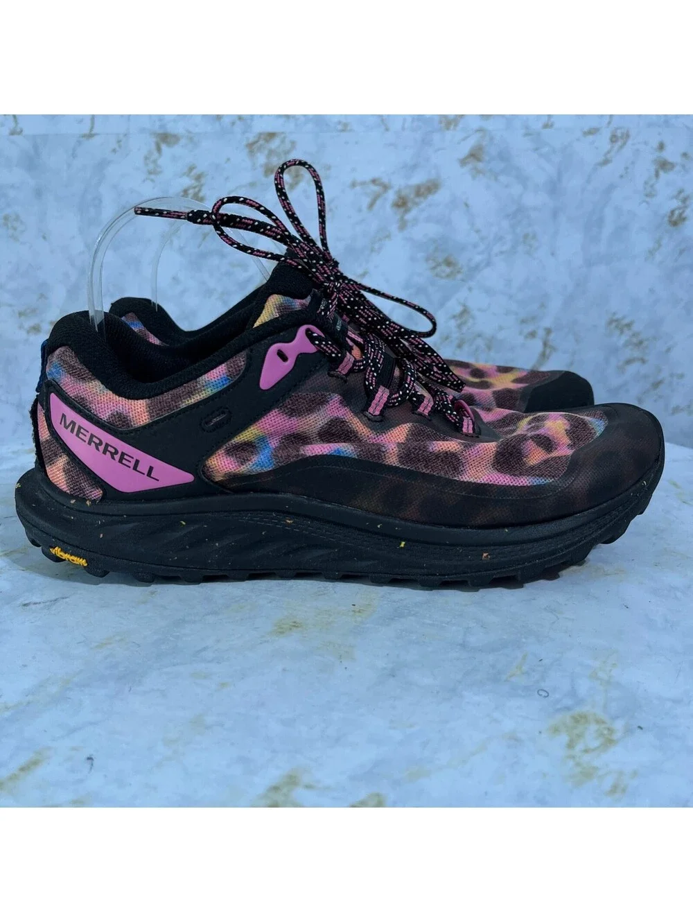 Merrell Antora 3 Women's Size 11 Running Shoes Pink Black Hiking Vibram Sneaker